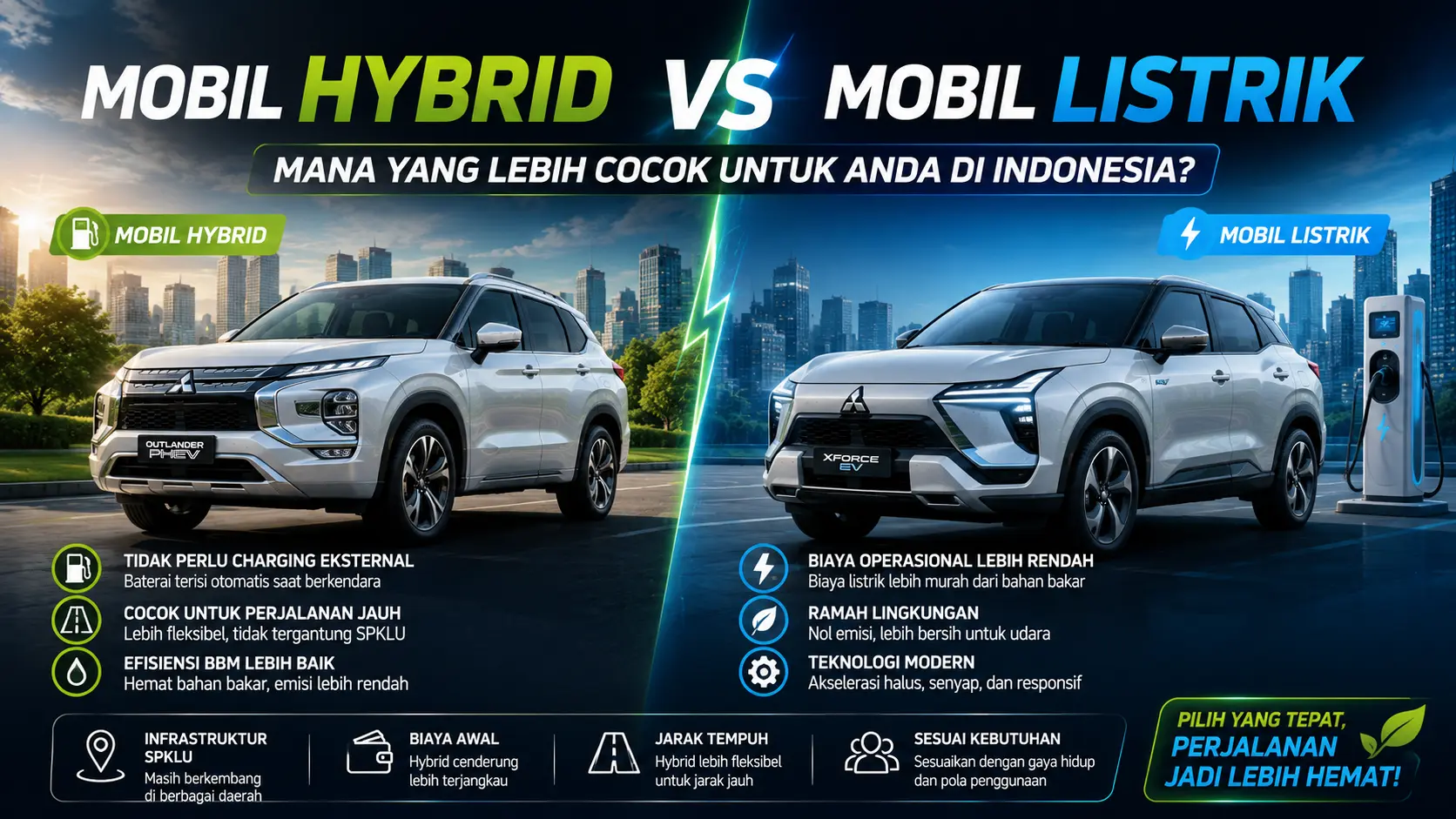 Mobil Hybrid vs Mobil Listrik, Mana yang Lebih Cocok untuk Pengguna di Indonesia?